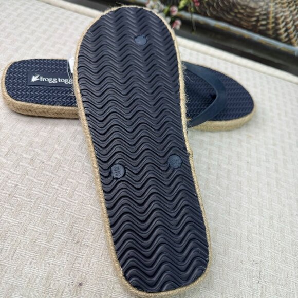 Frogg Toggs Mens Kuba Sandal Size 13 Navy Flip Flops With Jute Sole & Rubber - Picture 6 of 7